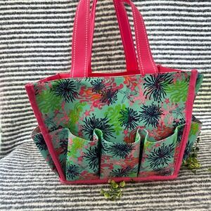 Lilly Pulitzer Dirty Shirley Print Multicolor‎ Tote Caddy Organizer Large